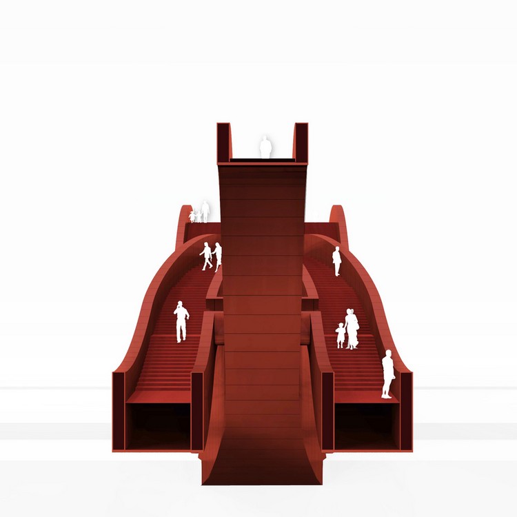 moderne-fußgängerbrücke-rot-china-architektur-schnitt