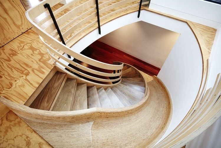 Schöne Wohnideen treppe-rutsche-holz-ausgefallenes-innendesign