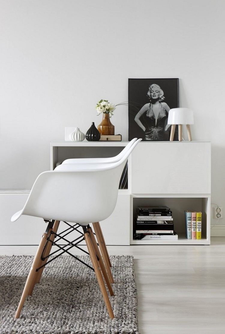 Vitra Stühle designklassiker-weiß-eames-plastic-armchair-holz-beine