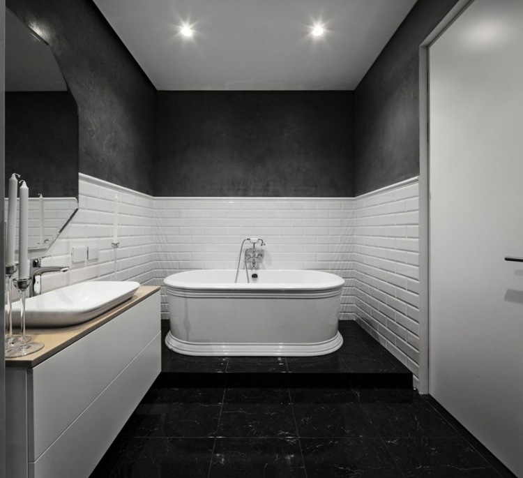 wandgestaltung-schwarz-weiß-waschschrank-waschbecken-bad-badewanne-einbauleuchten