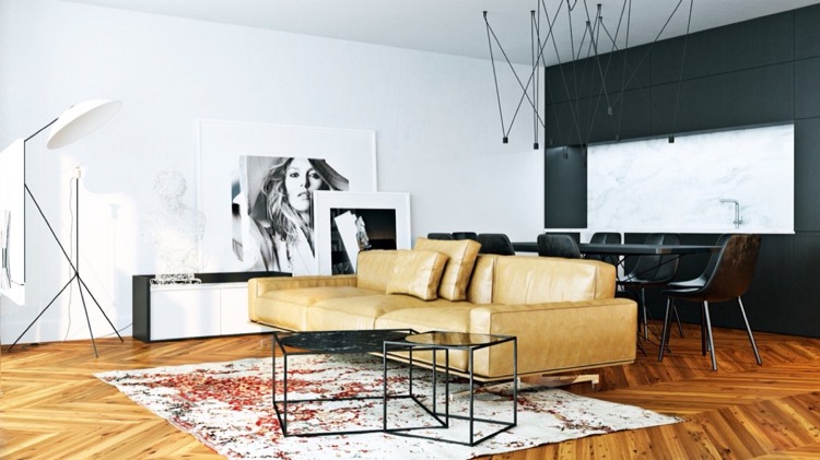 bilder-wohnzimmer-kunst-fotografie-schwarz-weiss-couch
