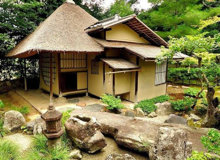 Japanische Häuser architektur-holz-schilfrohr-holzfachwerk-bauweise