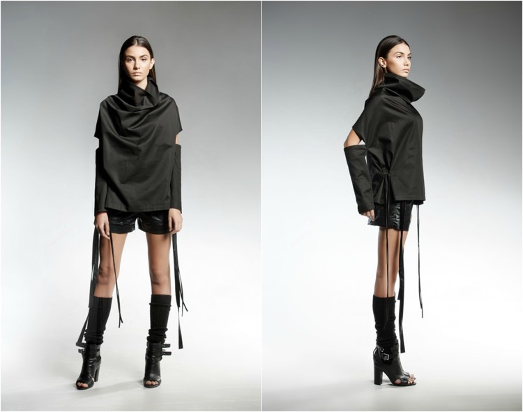 moderne modemarke pendari-damen-dekonstruktivismus-bluse-schwarz