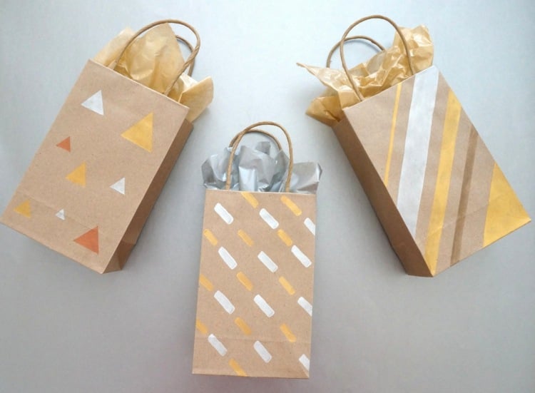papiertüten basteln ideen-geschenk-verpackung-diy-anleitung