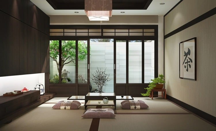 wohnzimmer japanisch-zen-exotisch-einrichtung-idee-asiatisch