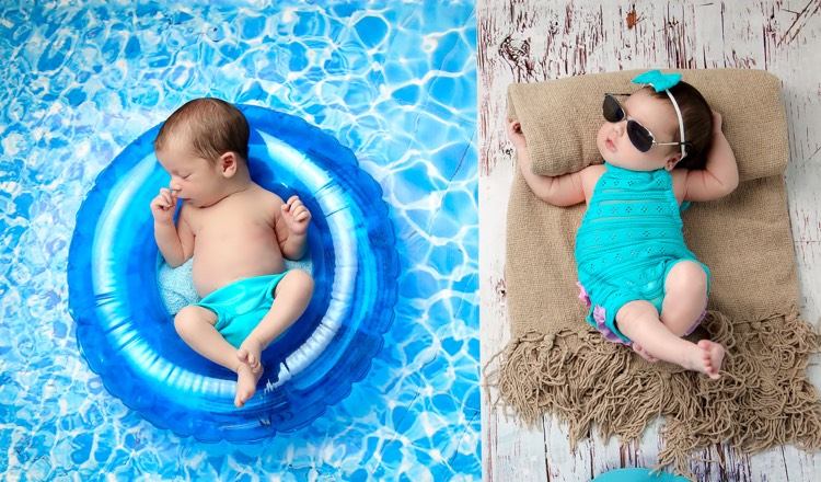 Baby Kostüm fotoshooting-sommer-badeanzug-mädchen-junge