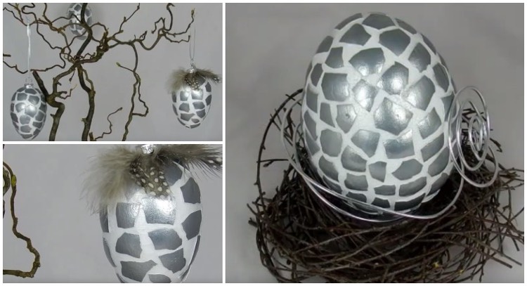 basteln-eierschalen-osterei-silber-mosaik-look-edel