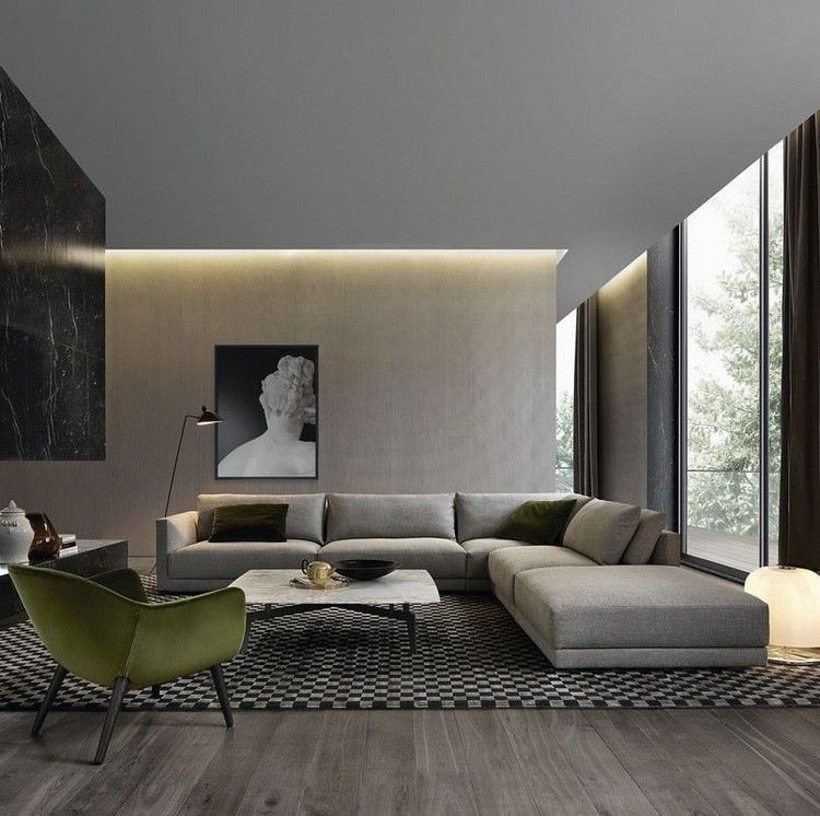 einrichtungsbeispiele-wohnzimmer-minimalistisch-grau-indirekte-beleuchtung