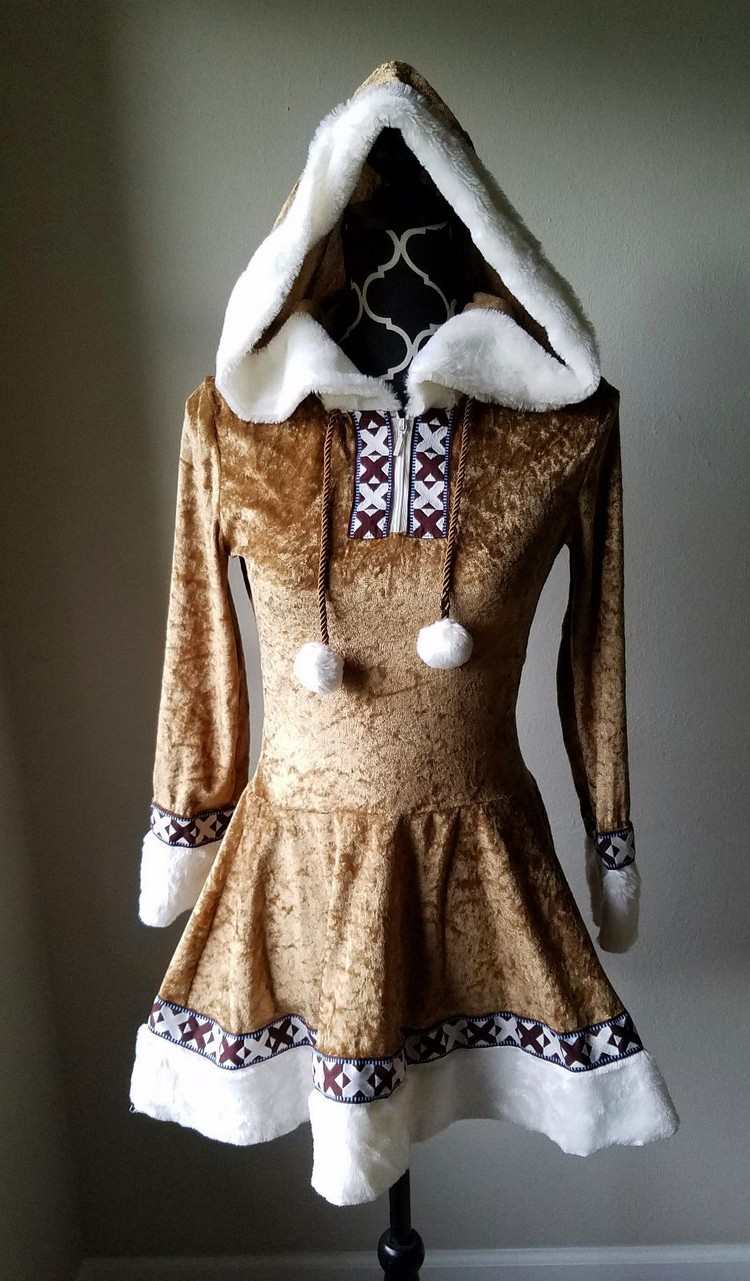 eskimo-kostüm-damen-kleid-braun-aufpeppen-fasching