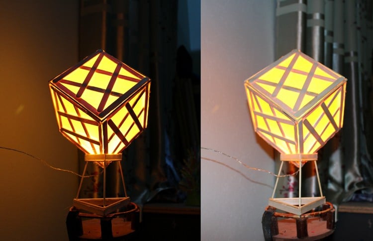 Lampe aus Eisstielen tischlampe-selber-bauen-papier