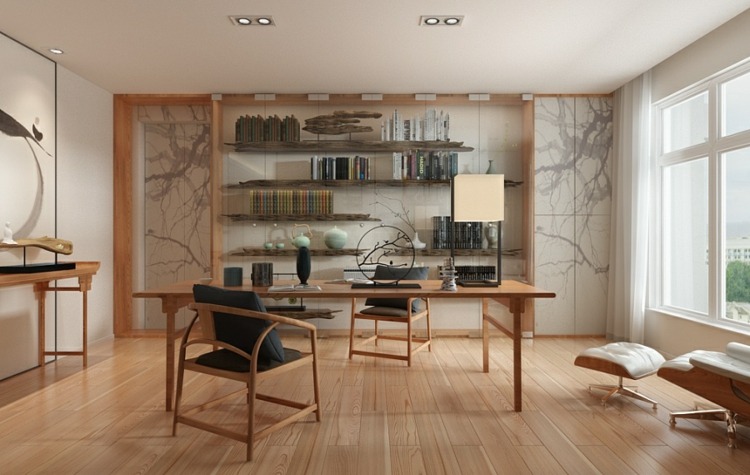 minimalistisch-wohnen-arbeitszimmer-zen-atmosphäre-schreibtisch