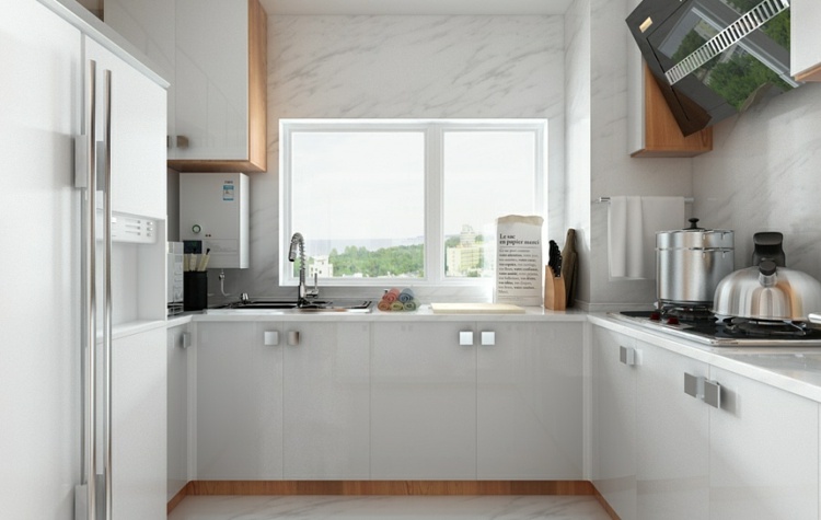minimalistisch-wohnen-kühlschrank-modern-fenster-spüle-kochstelle-gas