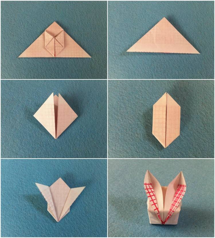 Origami zu Ostern anleitung-osterhase-falten-diy