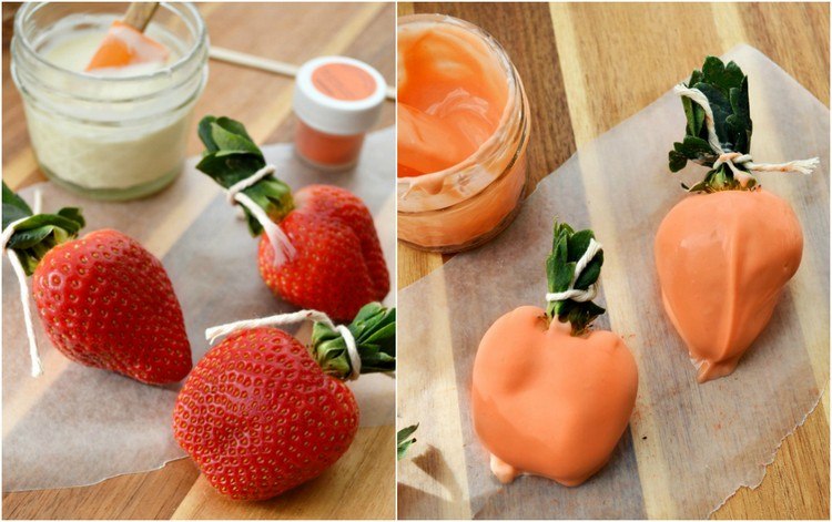 ostern-backen-mit-kindern-erdbeeren-glasur-orange-karotten