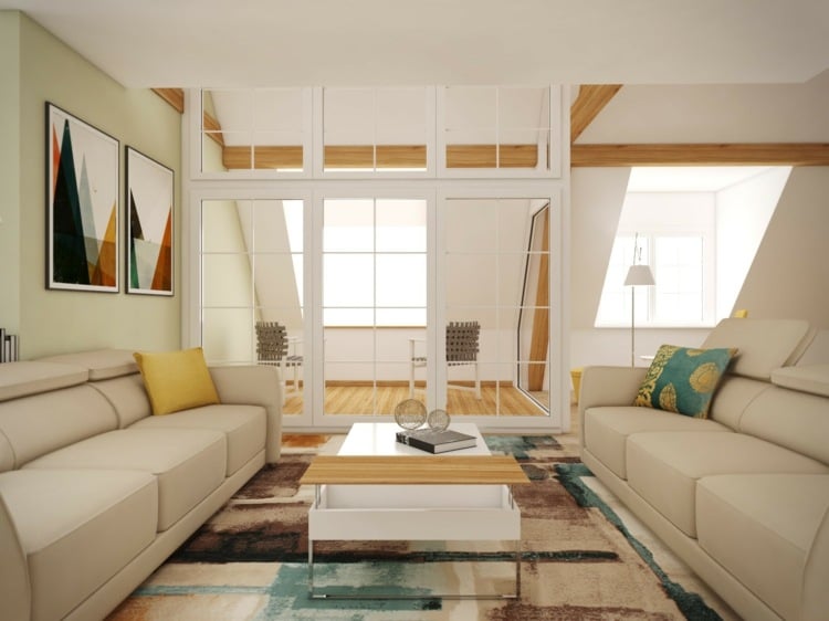 wohnzimmer-ohne-fernseher-zwei-sofas-sitzbereich-gestalten-inspiration-teppich