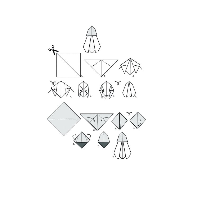 Origami Anleitung Schneeglöckchen