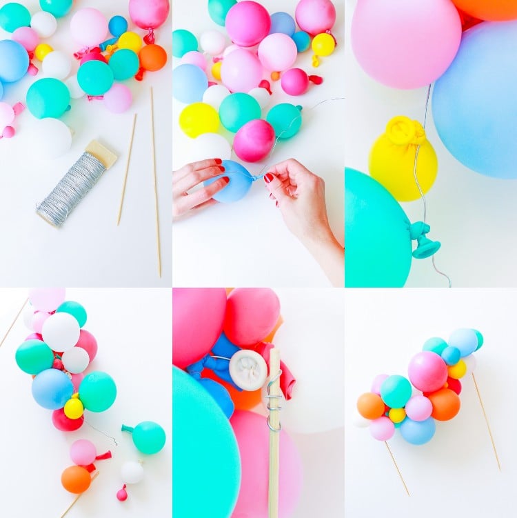 Tischdeko zum Geburtstag selber machen Girlande aus Ballons selber