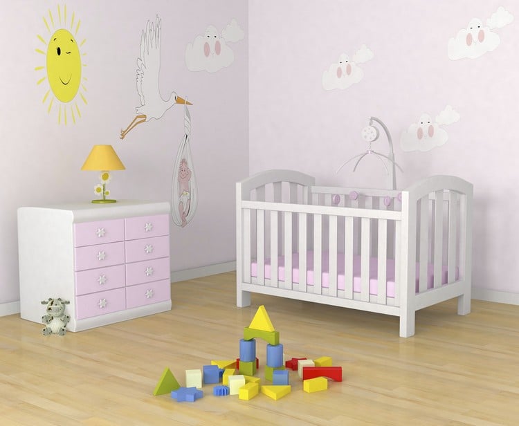 Wandtattoo-Kinderzimmer-Babyzimmer-dekorieren-Sonne-Wolken