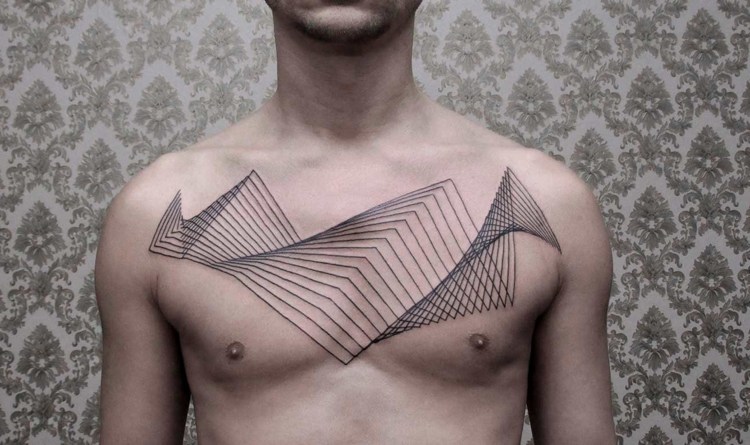 brust-tattoo-motive-tätowierung-minimalistisch-geometrisch-3d