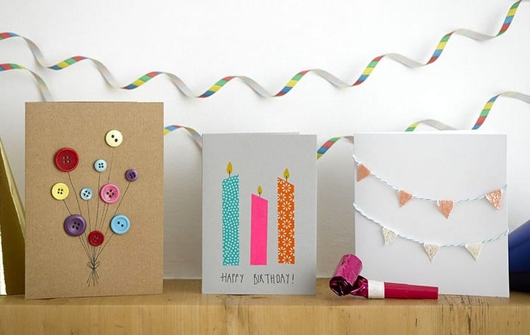 Geburtstagskarten basteln einfach-ideen-coole-diy-grußkarten
