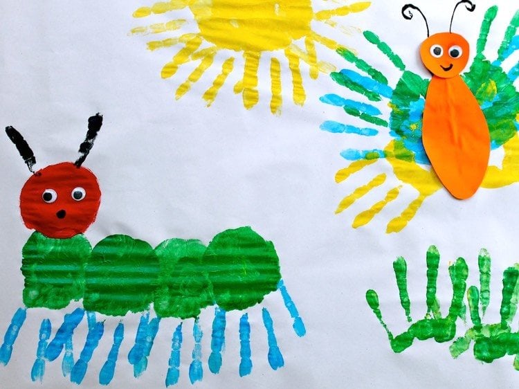 Handabdruck Bilder Gestalten Susse Ideen Fur Kinder Im Kindergarten