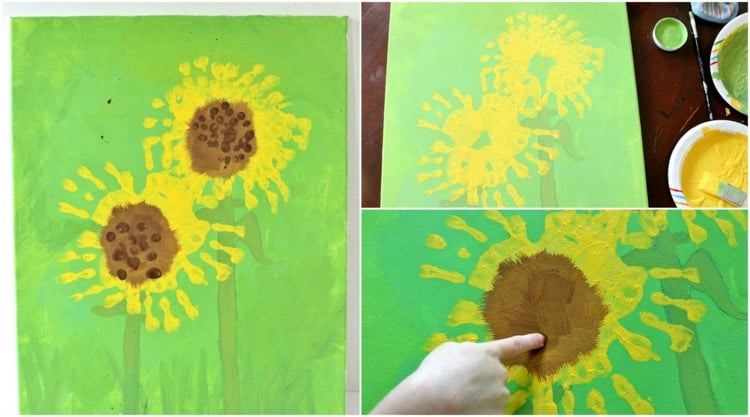 handabdruck-bilder-kinder-sonnenblumen-leinwand-sommer