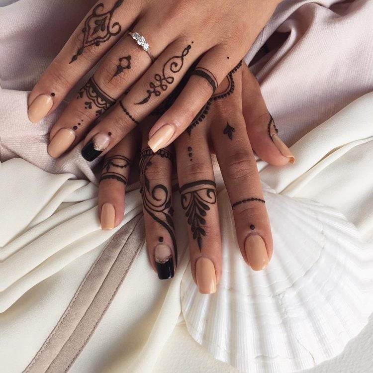 henna-tattoo-selber-machen-finger-call bemalen