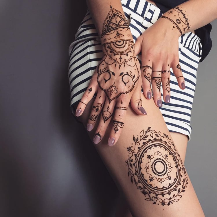 Henna Tattoo Selber Machen Tipps Zum Auftragen 35 Tolle Designs