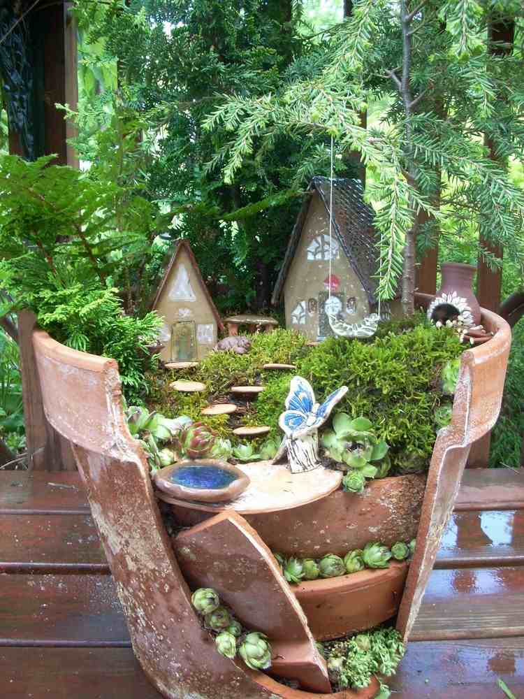Minigarten gestalten tontopf-garten-basteln-kreativ