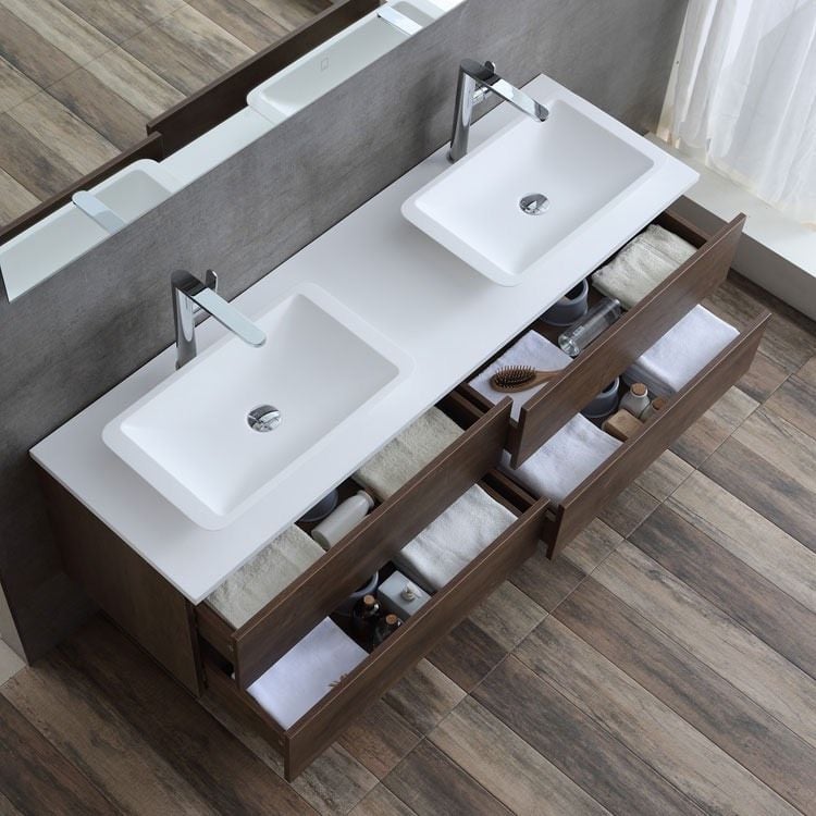 neues badezimmer einrichten badmöbel-set-modern-doppel-waschbecken