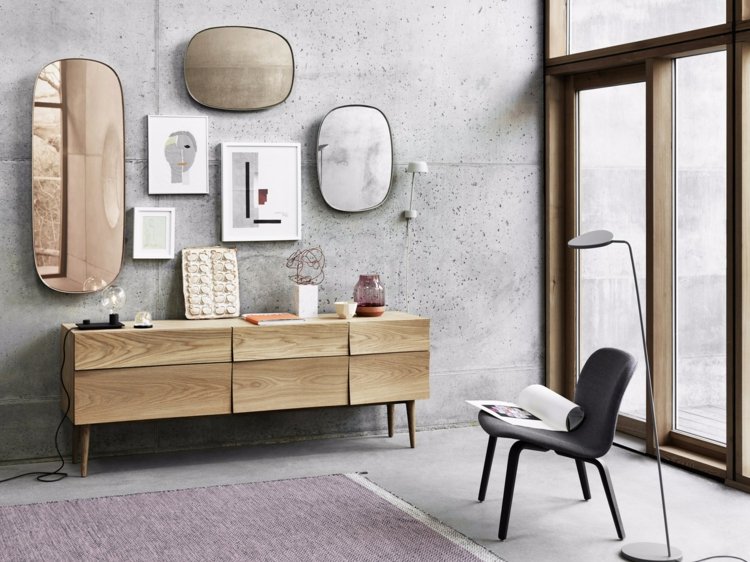 spiegel-wohnzimmer-framed-muuto-retro-kombinieren-kommode-modern-design-beton