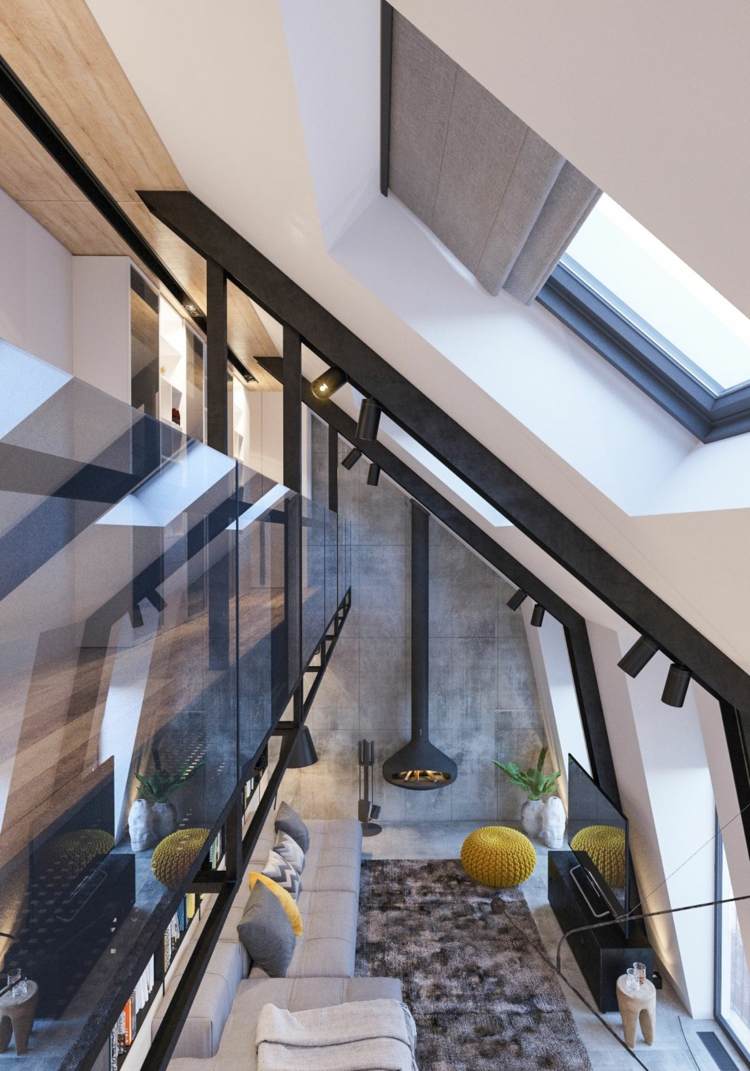 wohnung-inspiration-dachwohnung-maisonette-dachschräge-dachfenster-glasgeländer