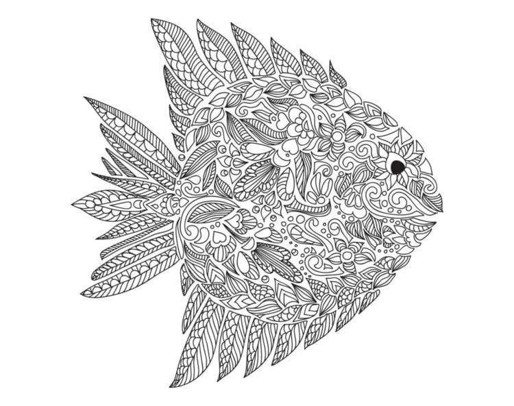 zentangle vorlagen fisch-originell-aufwändig-kunstwerk-anfänger-tiere