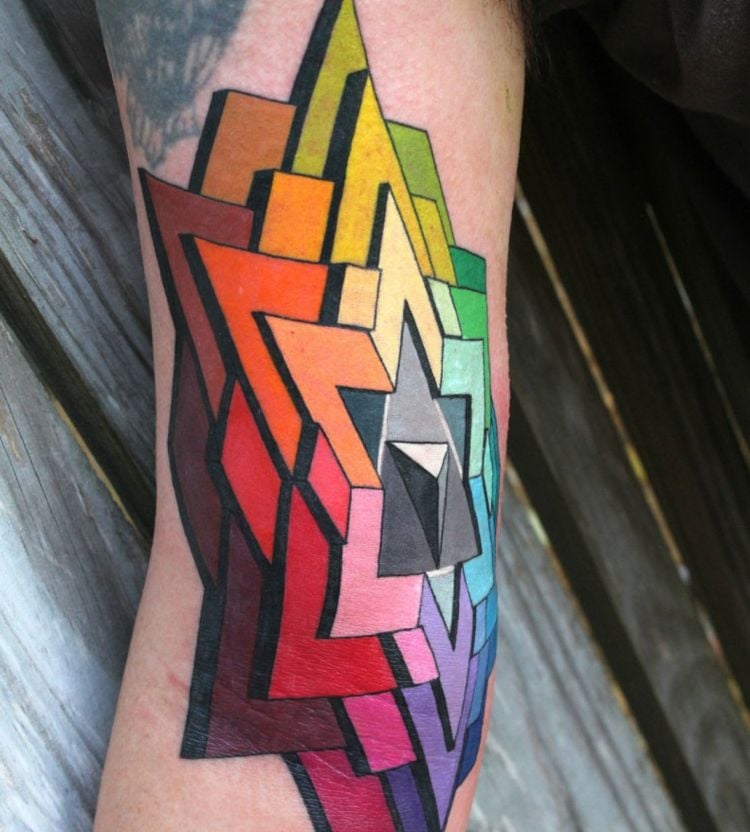 3d-tattoo-bunt-farben-stern-abstrakt-geometrisch