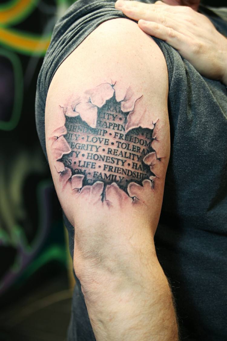 3d-tattoo-idee-herren-blatt-ahorn-schrift-sprüche