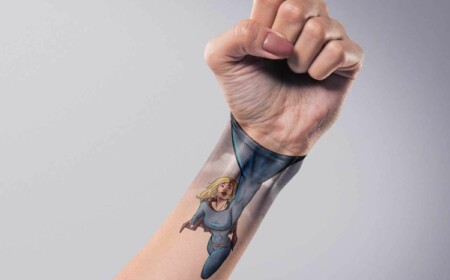 3d tattoo superheld-damen-faust-unterarm-handgelenk