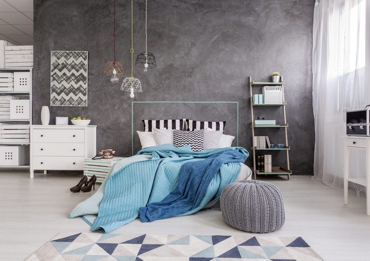 Moderne Hängeleuchten Schlafzimmer-farbige-Textilkabel-modern-Beleuchtung