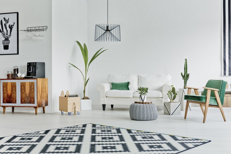 Moderne-Haengeleuchten-Wohnzimmer-Sitzgruppe-skandinavischer-Stil