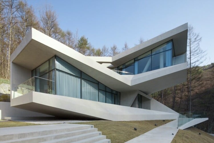betonlook für die wand fassade-minimalistisch-haus-design