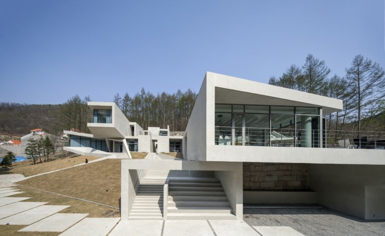 betonlook-wand-eingang-platten-beton-treppendesign