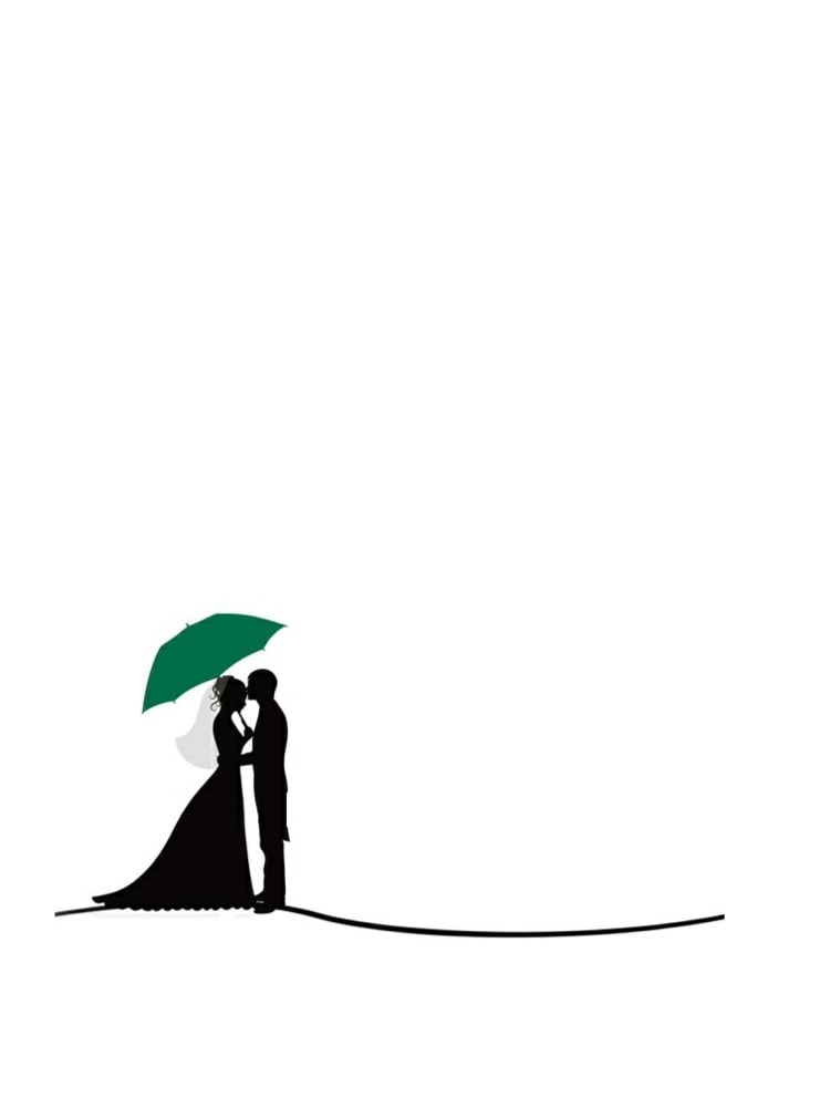fingerabdruck-baum-vorlage-verliebtes-paar-brautpaar-grüner-regenschirm