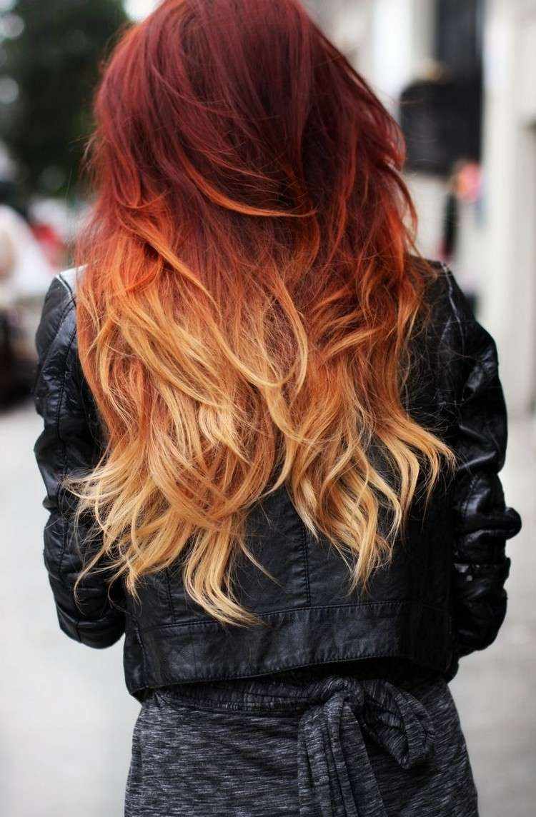 Haare strähnen rote blonde Strähnchen färben: