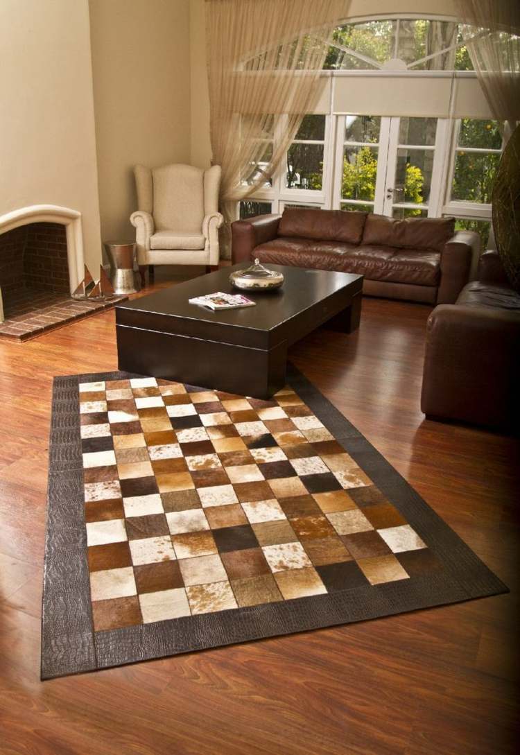 patchwork-teppich-quadrate-braun-beige-leder-kuhfell-design