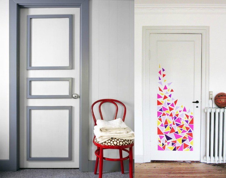 Alte Türen verschönern -ideen-farbe-oder-sticker