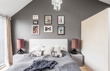 altrosa-deko-schlafzimmer-lampenschirme-graue-wandfarbe