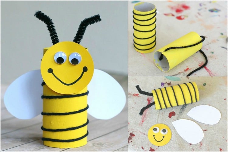 Biene basteln mit Kindern – 18 einfache und kreative Ideen mit Anleitung