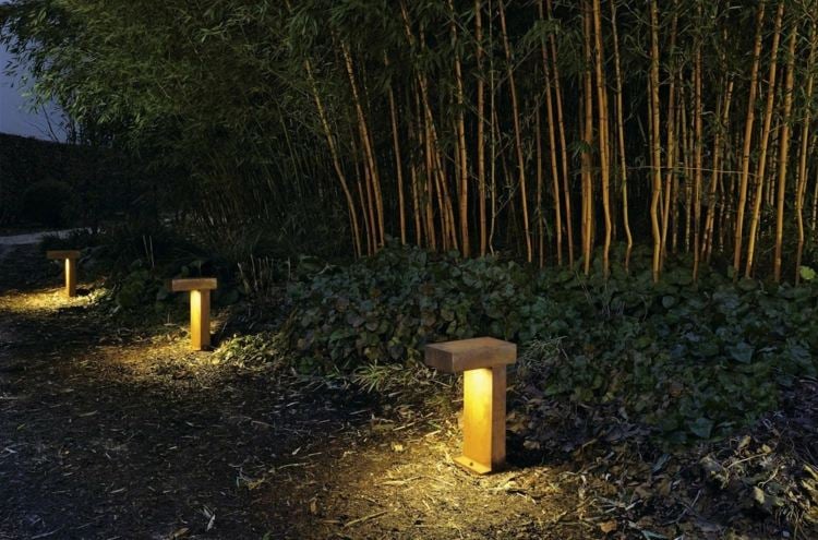 cortenstahl für garten leuchten-gartenlampen-slv-l-form-bambus