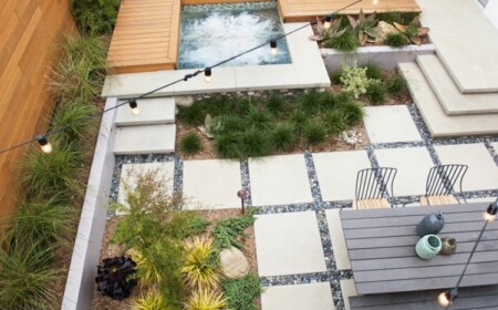 garten-quadrat-steinplatten-gestaltung-terrasse-ziergräser-whirlpool