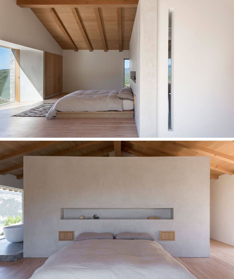 minimalistisch-wohnen-gemuetlich-haus-stein-holz-schlafzimmer-badewanne