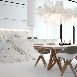 naturstein-küche-edel-marmor-weiße-schränke-minimalismus